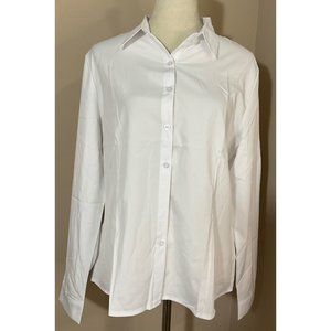 WBQ NWT Women's Formal Work Wear White Simple Shirt